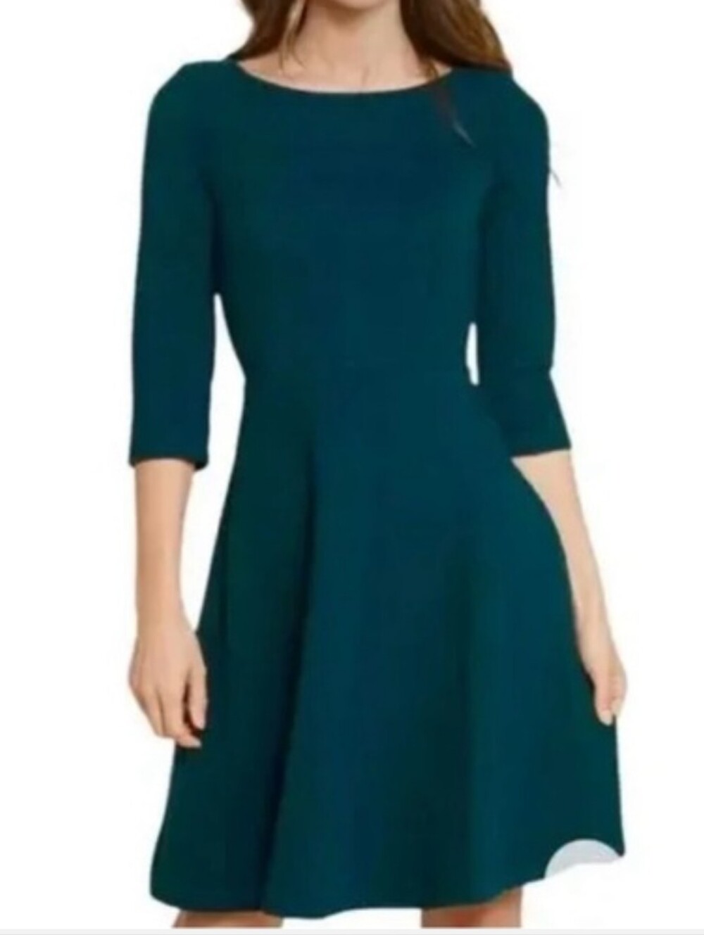 Modcloth Braid My Entire Day 3/4 Sleeve Textured Skater Dress
